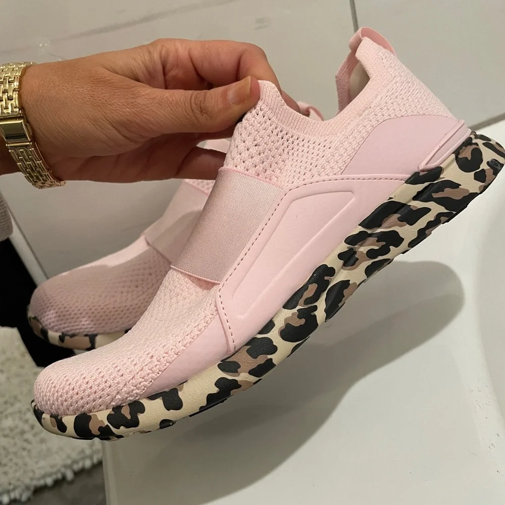 NEW APL Techloom Bliss Pink & Leopard Slip-On Sneakers - Picture 1 of 9